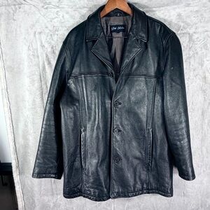 J Park Collection Leather Coat Mens Large Black Genuine Leather Jacket
